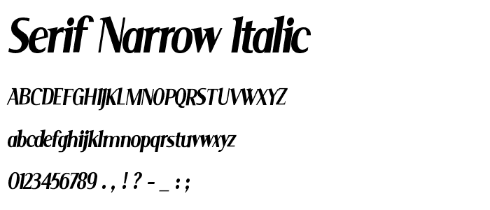 Serif Narrow Italic police